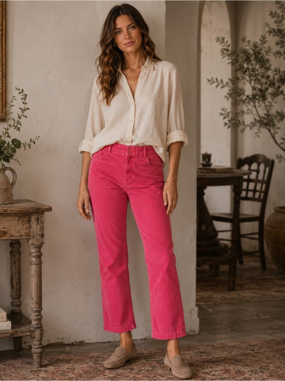 ANTHROPOLOGIE The Essential Collection Corduroy Straight Pants Size 2